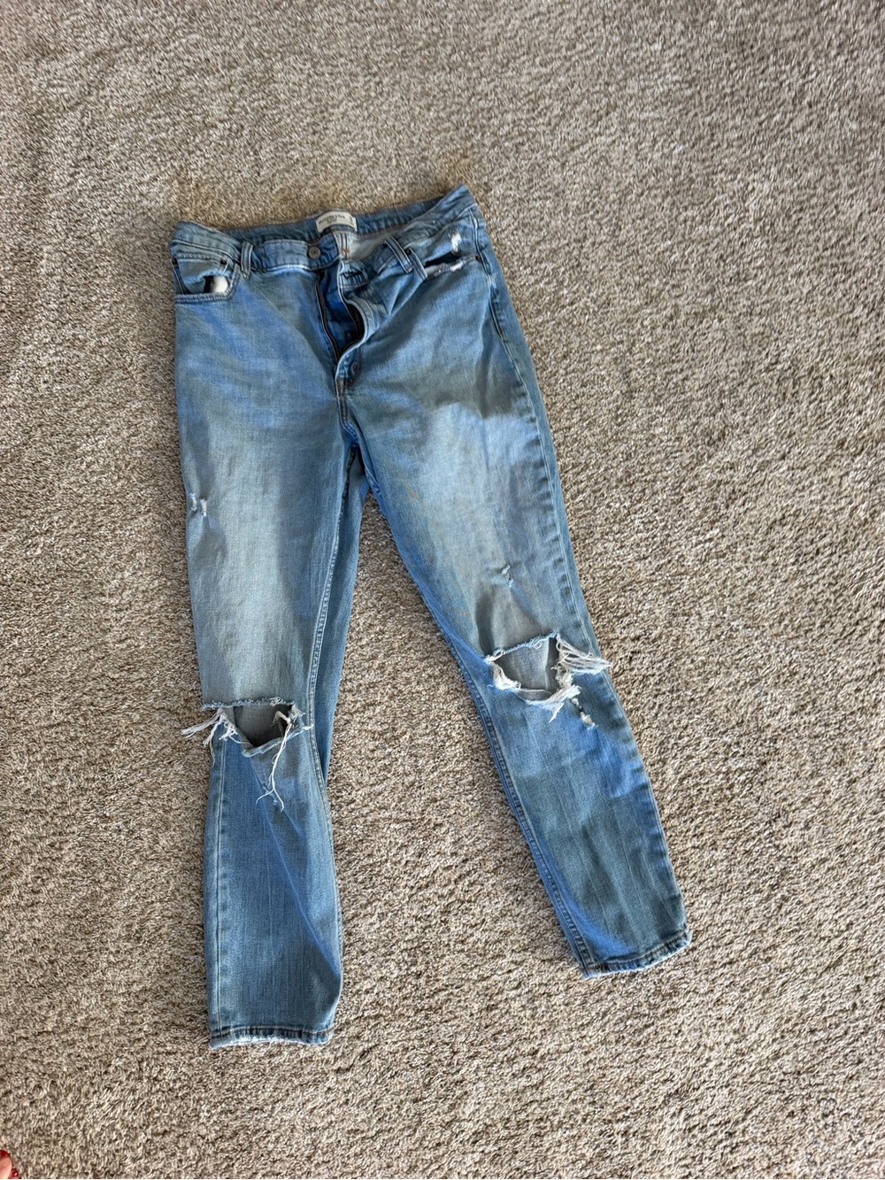 Abercrombie & Fitch Light Blue Skinny Ripped Knee Jeans